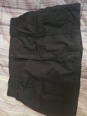 Fashion Nova Black Cargo Mini Skirt with Button Front